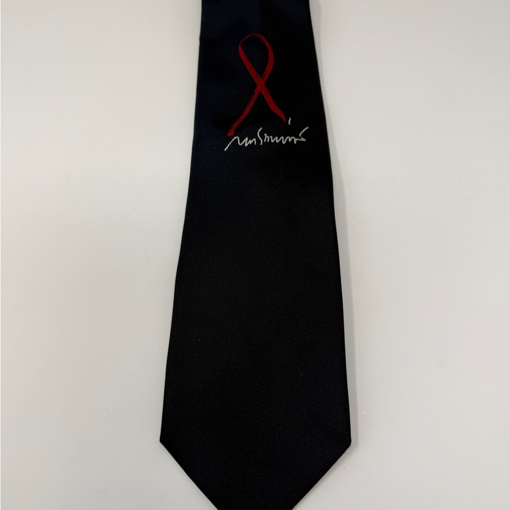 Moschino AIDS Tie with Red Ribbon Design